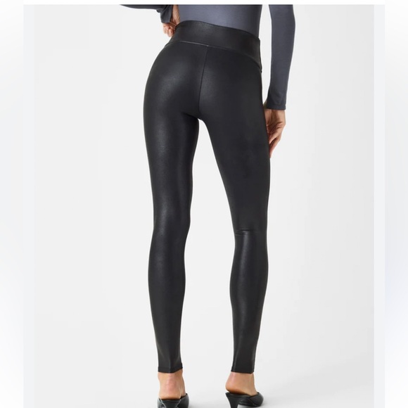 SPANX Pants - NWT!  SPANX Black High-Waist Shiny Leggings, size XL petite